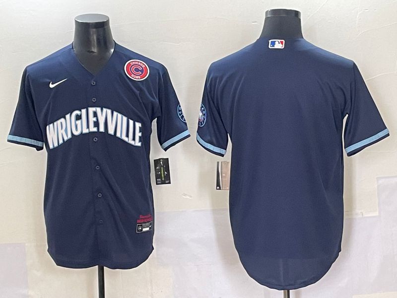 Men 2025 Chicago Cubs Blank Blue City Edition Nike MLB Jersey style 2